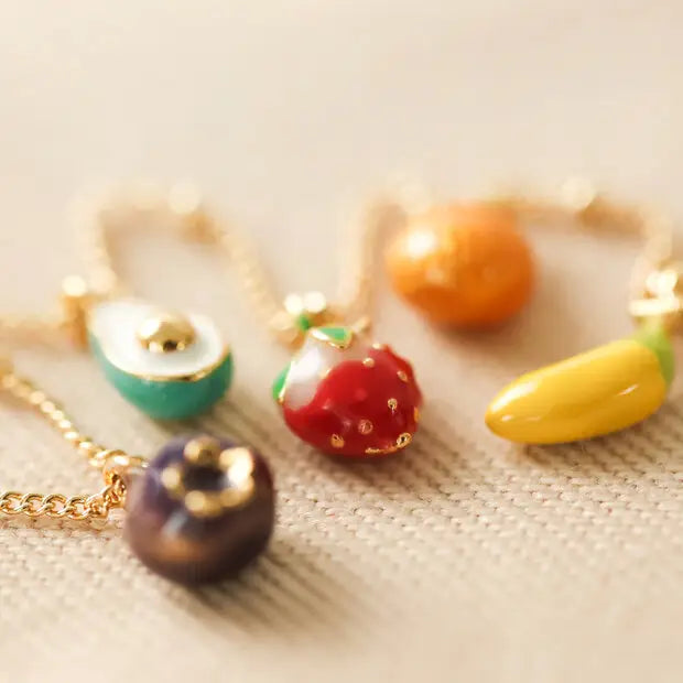 Fruit charm necklace
