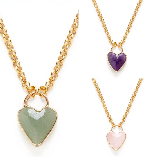 Gemstone heart pendant