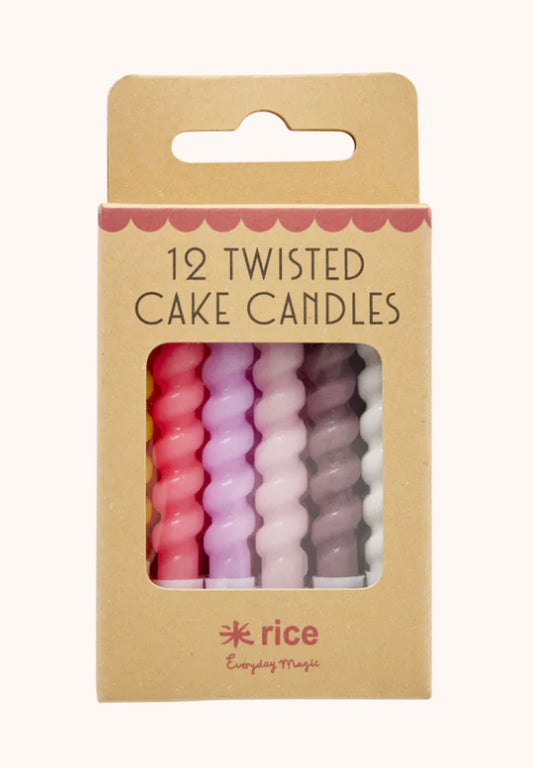 Twisted cake candles - pinks