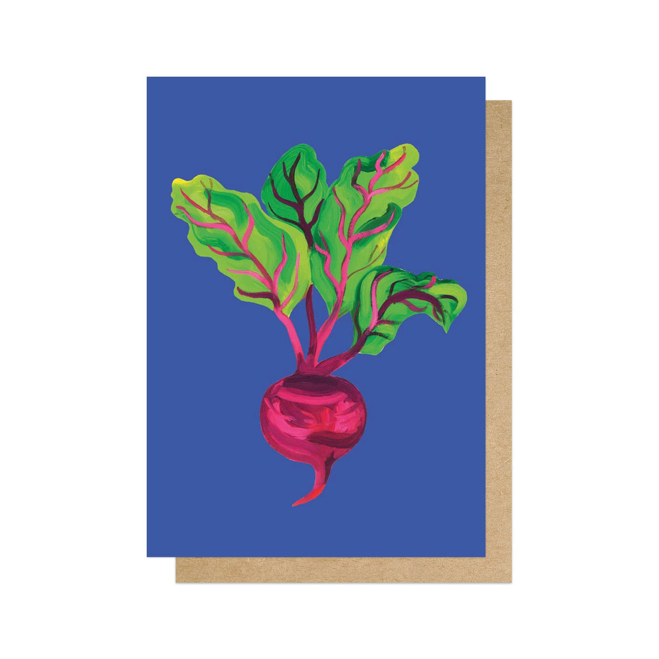 Beetroot on indigo card