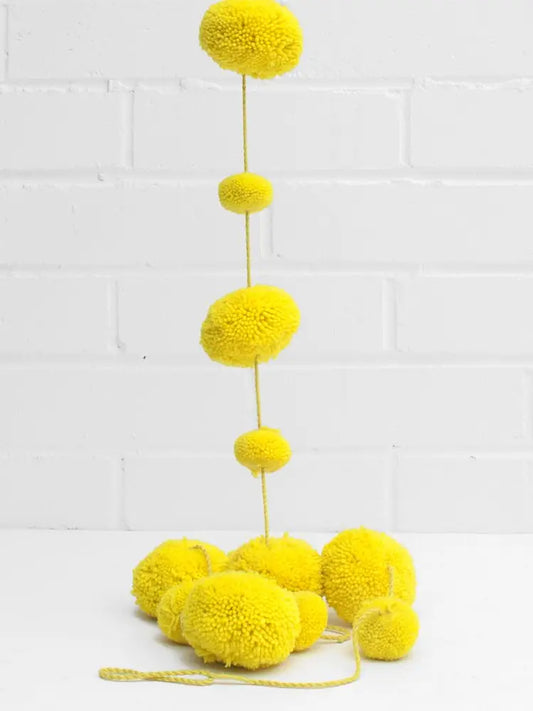 Acid yellow pompom garland