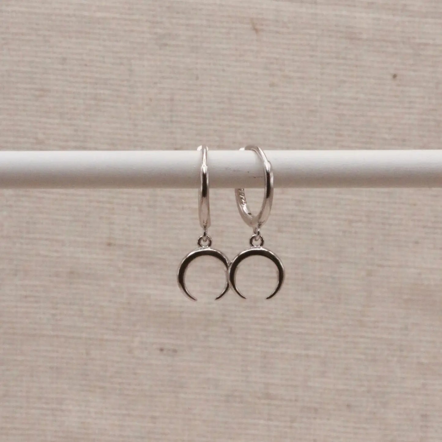 Crescent horn hoop earrings