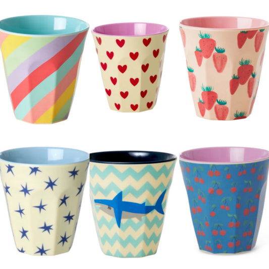 Patterned melamine cups