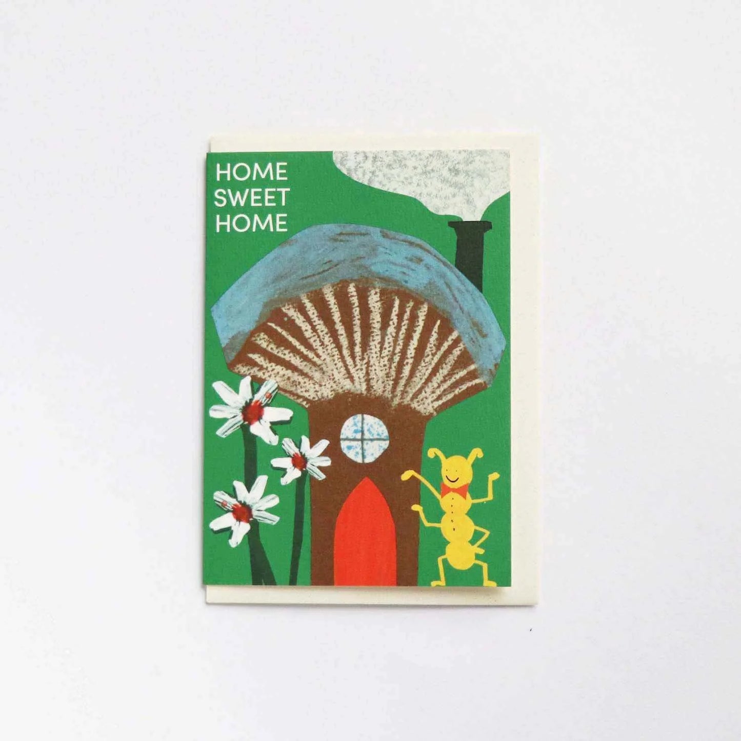 Home sweet home mushroom house card