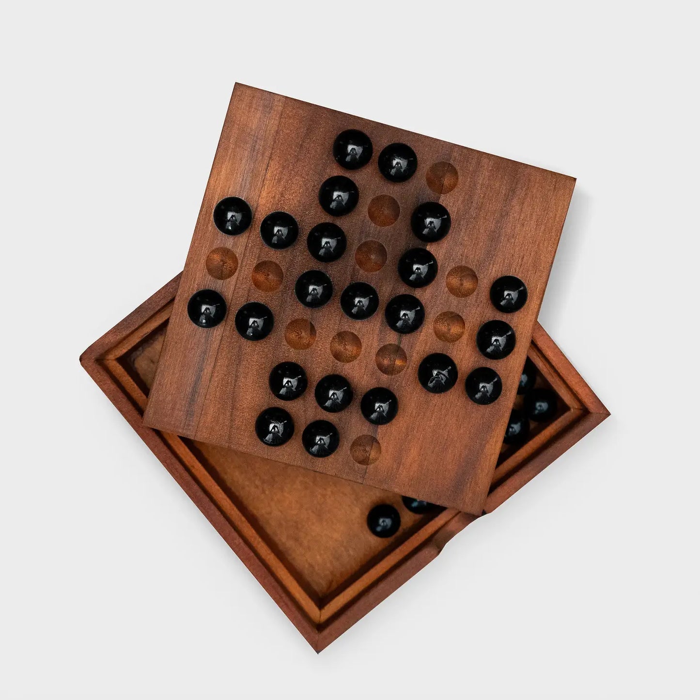 Wooden solitaire game