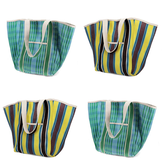 Recycled woven tote bag