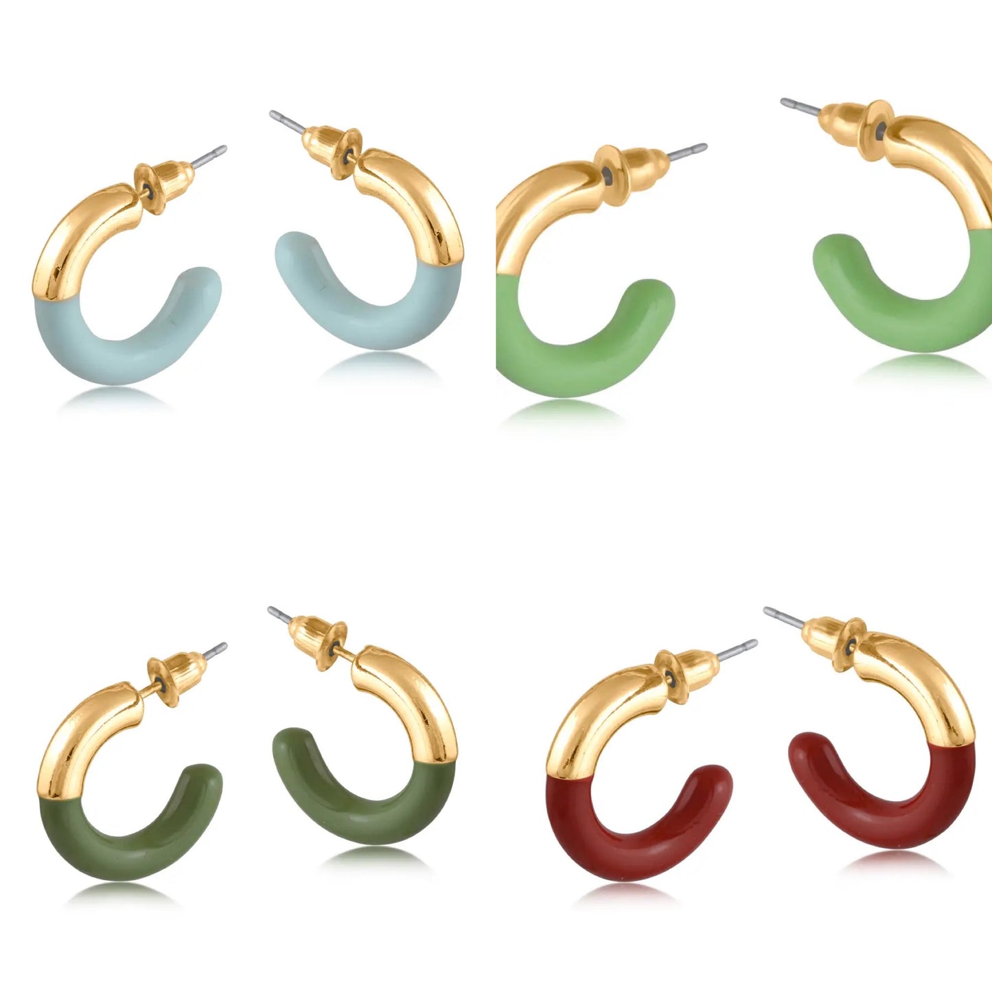 Serina two tone hoop earrings