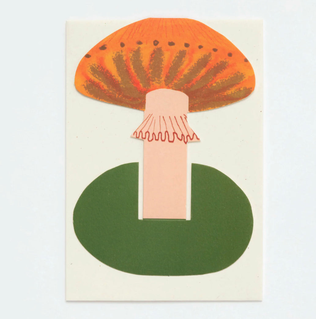 Orange frilly mushroom stand up card