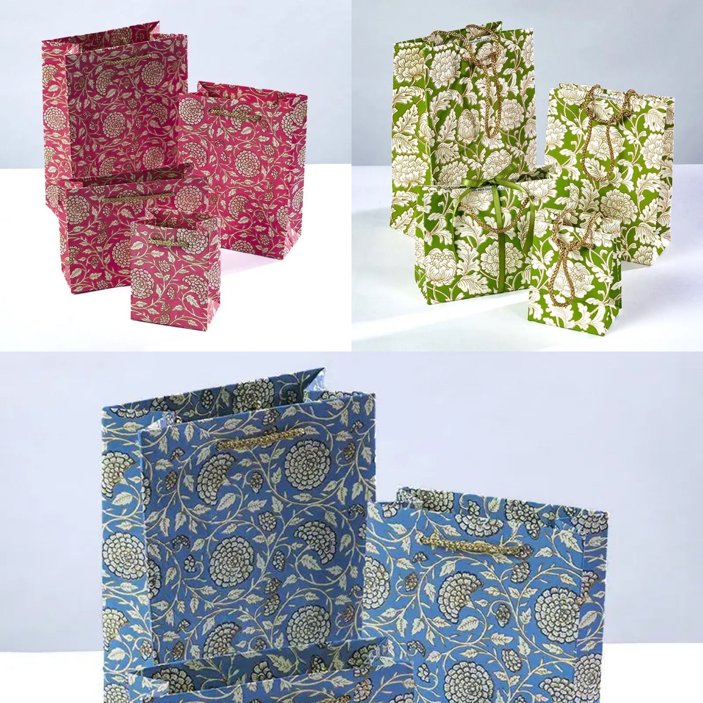 Floral paper gift bag - small