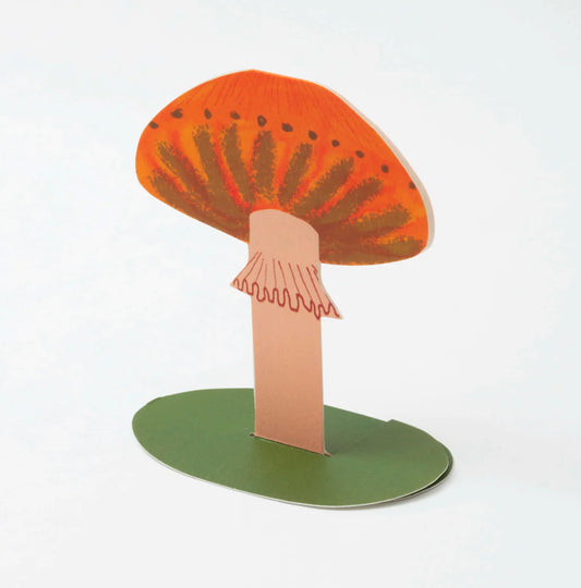 Orange frilly mushroom stand up card