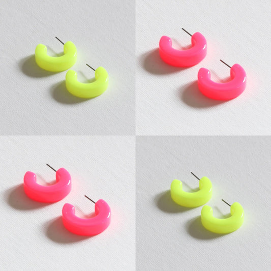 Neon resin hoops - Marina