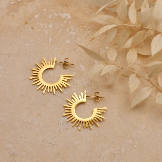 Gold sol earrings
