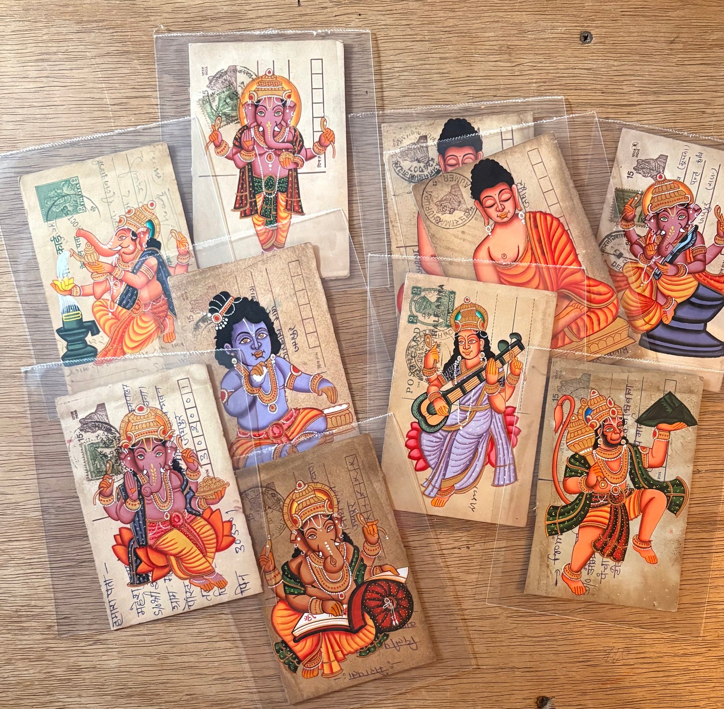 Hindu god vintage postcards