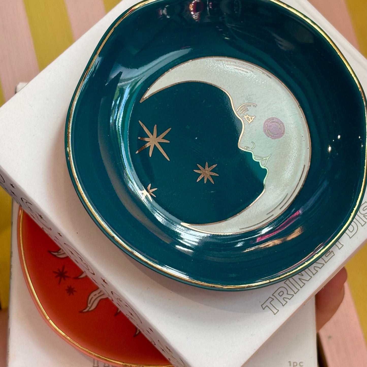 Celestial ceramic trinket dish