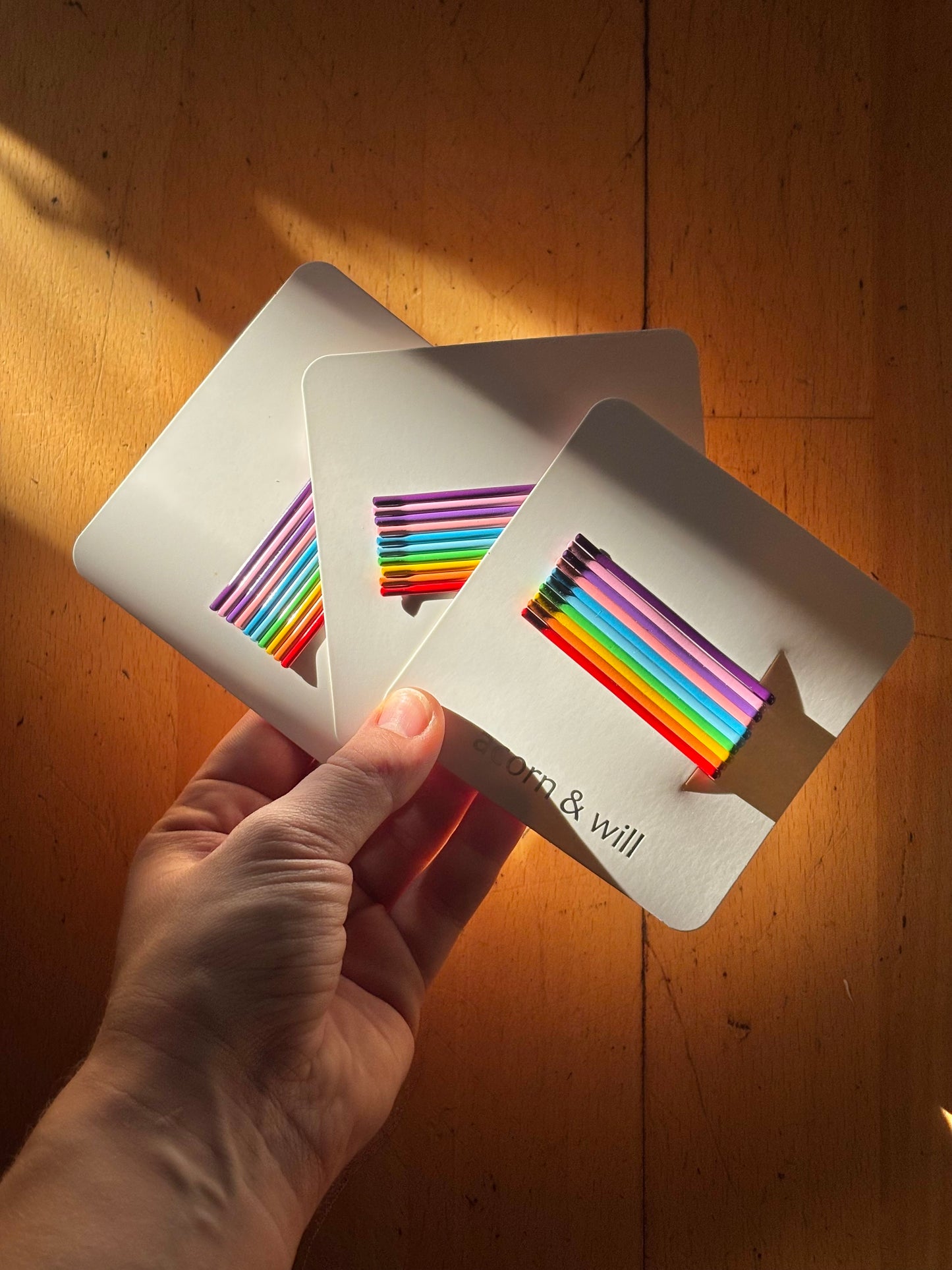 Plain multi-coloured bobby pins