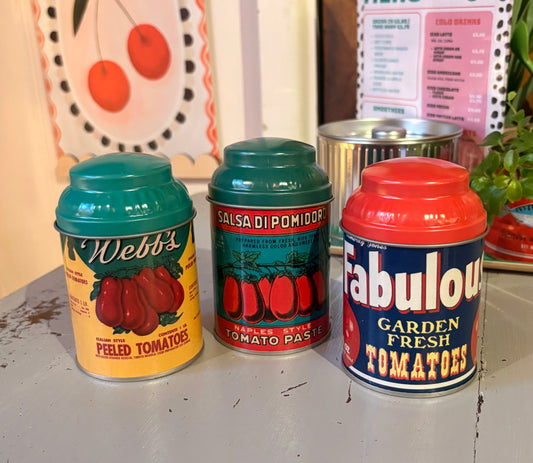 Round spice tin with lid