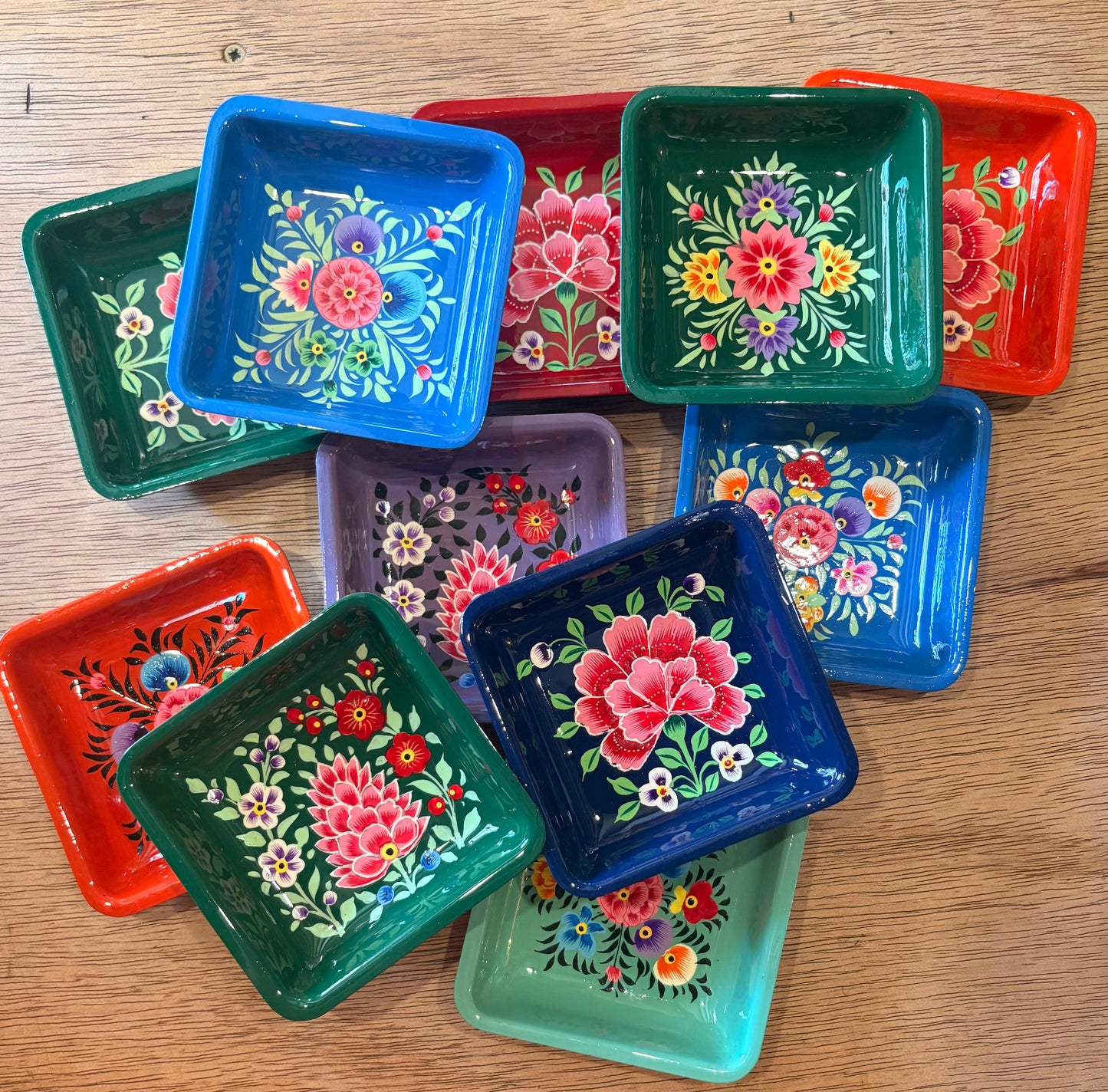 Kashmiri trinket tray - square