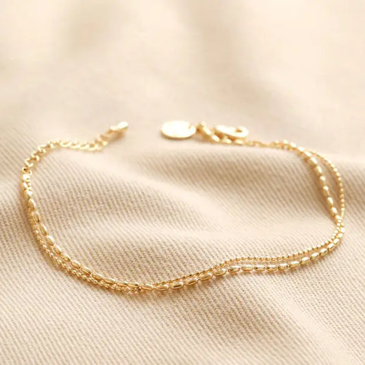 Double layer gold chain bracelet