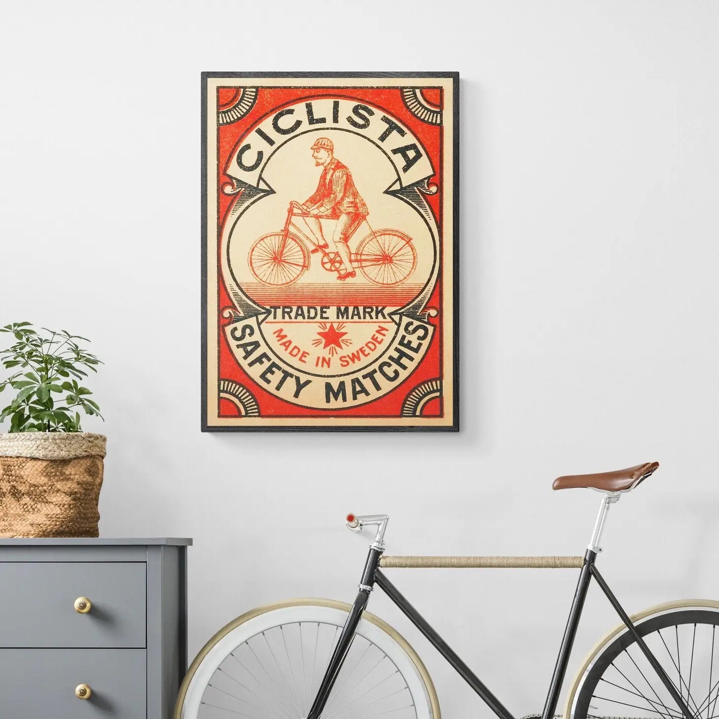 Vintage Swedish cycling print