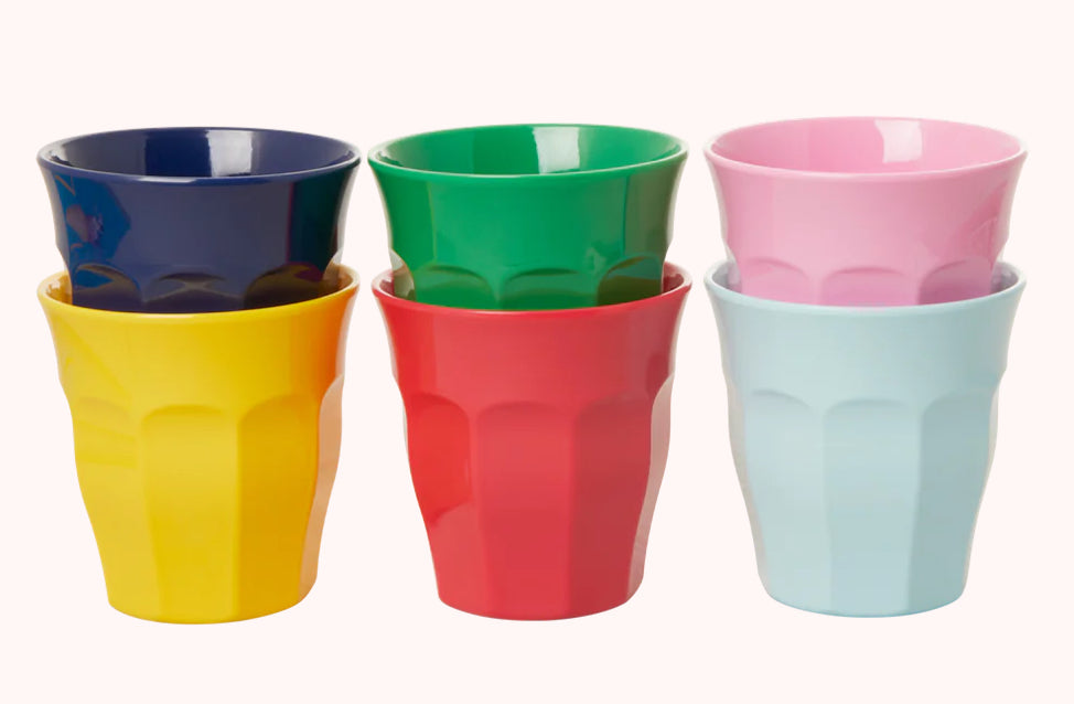 Set of 6 small melamine cups