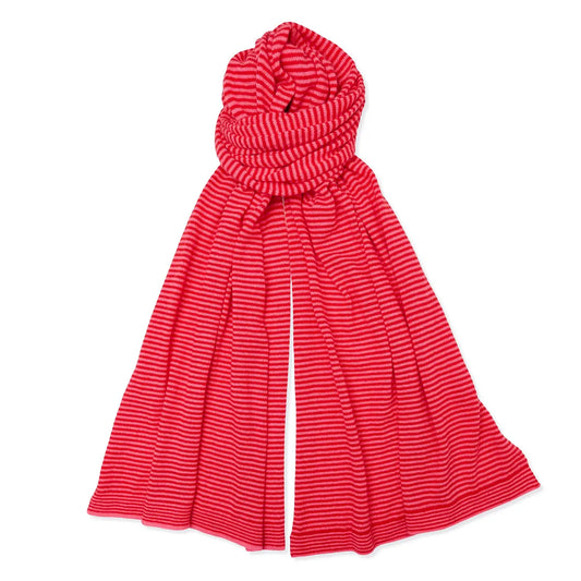 Fine stripe cashmere scarf