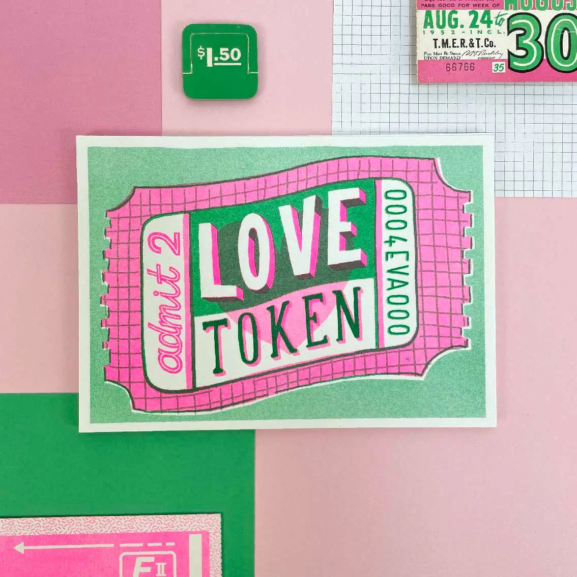 Love token A5 riso print
