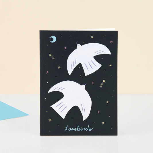 Lovebirds greetings card