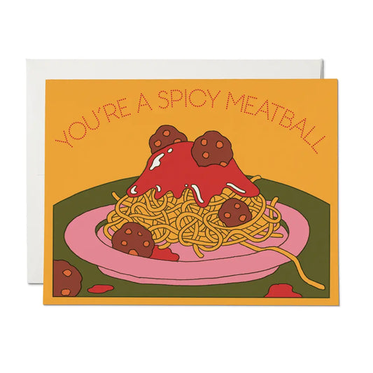 Spicy meatball card