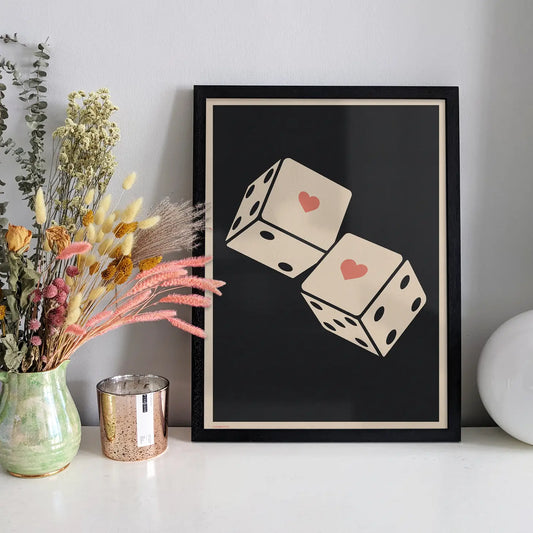 A3 Lucky in love dice print