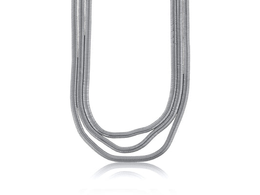 Multi chain silver necklace - Leah