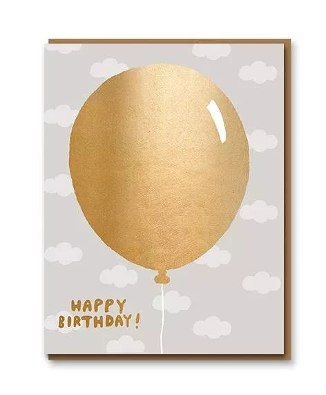 Gold balloon birthday card