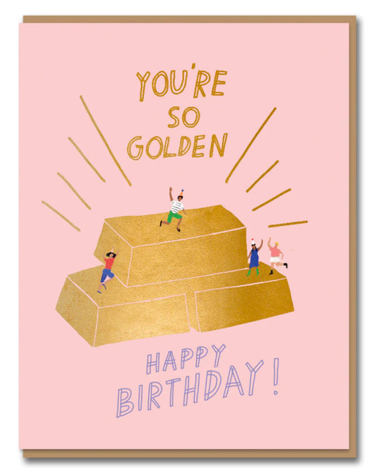 Golden birthday card