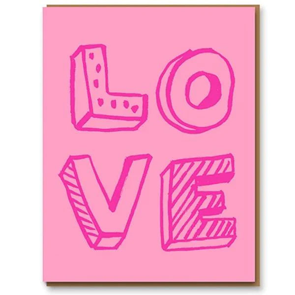 Love neon type card