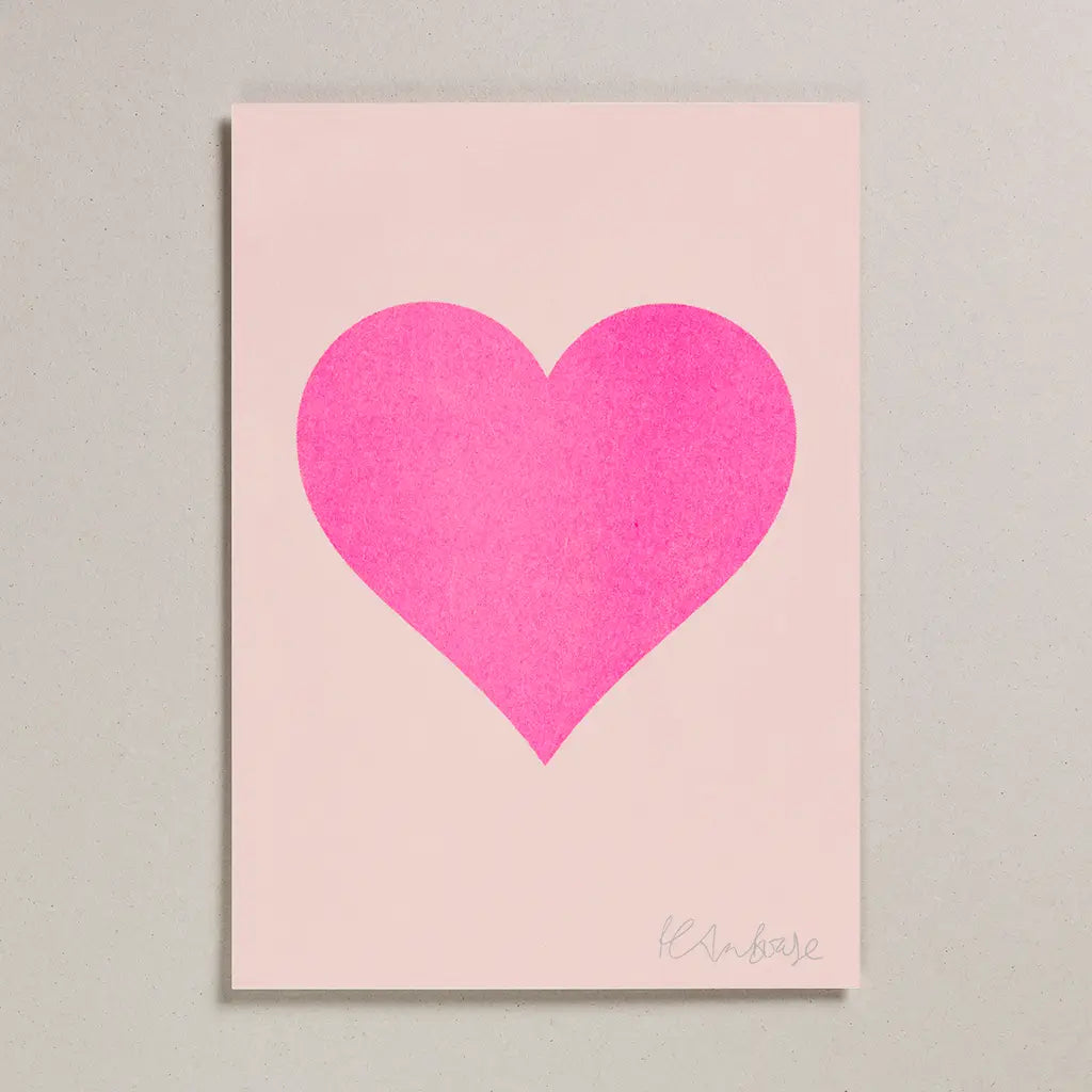 Heart on blush A4 print