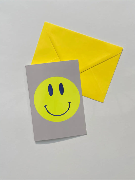 Neon smiley greetings card
