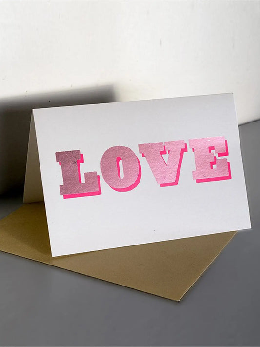 Love foil greetings card
