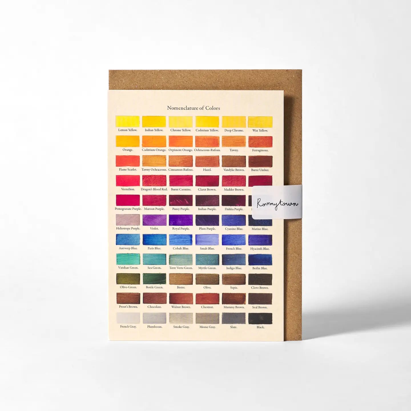 Nomenclature of colours greetings card