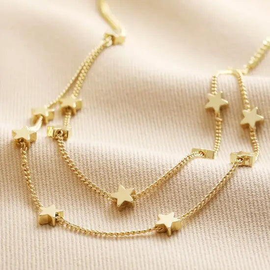 Double chain and star necklace