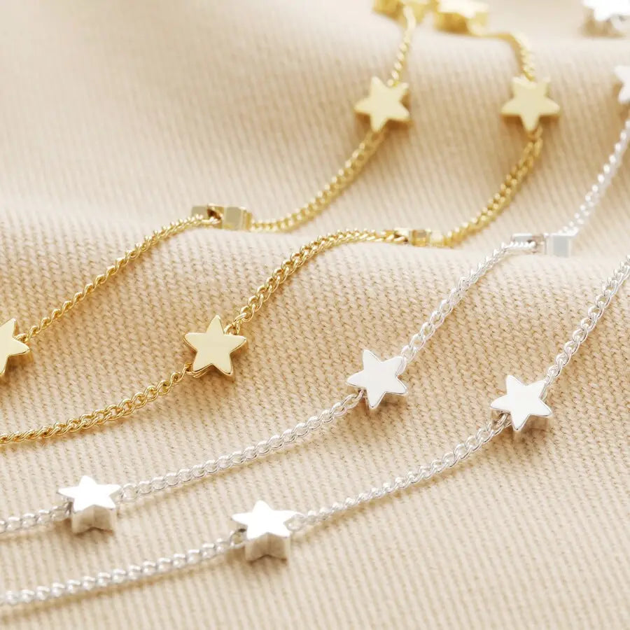 Double chain and star necklace