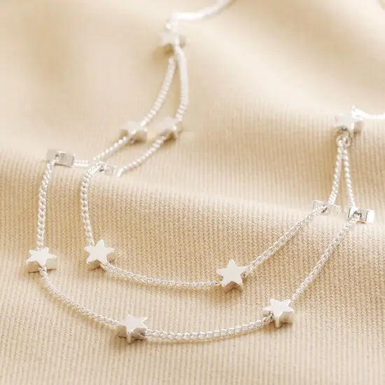 Double chain and star necklace