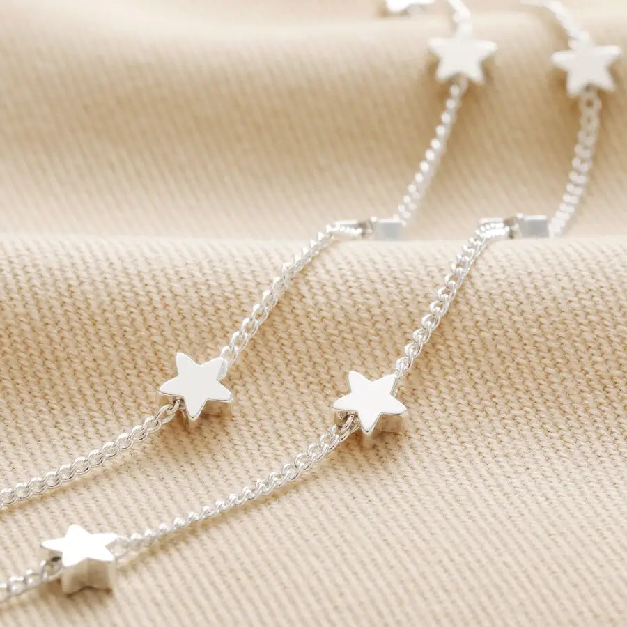 Double chain and star necklace