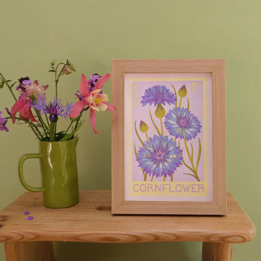 Cornflower A5 risograph print