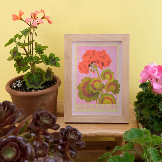 Geranium A5 risograph print