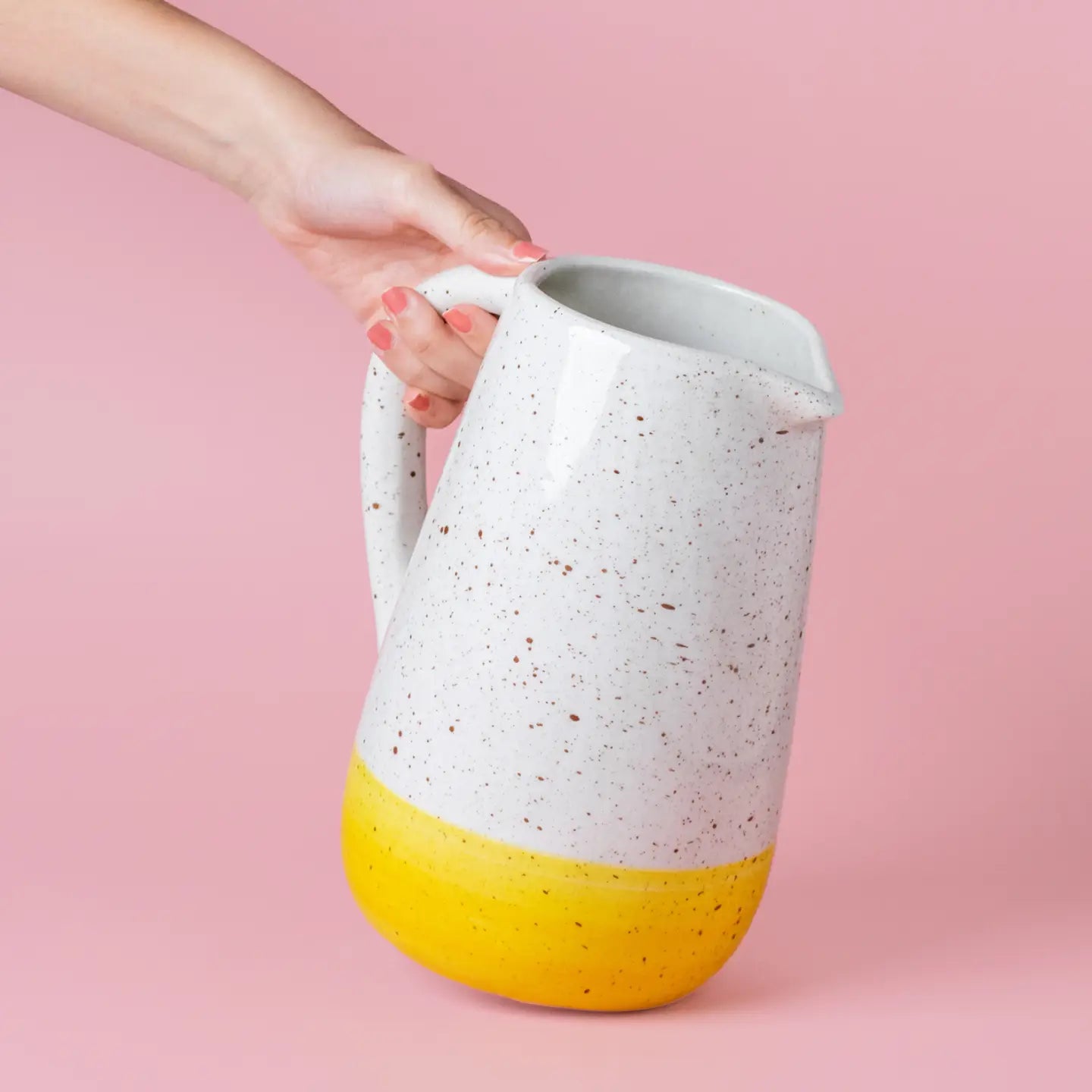 Yellow speckled jug