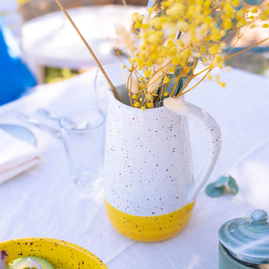 Yellow speckled jug