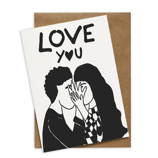 Love you secret kisses greetings card