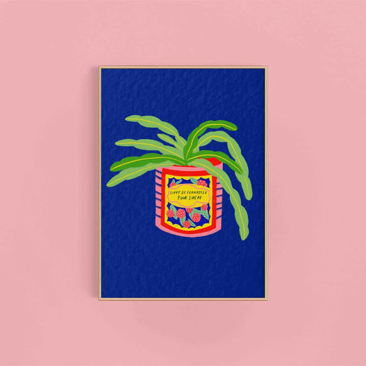 A4 cacti and framboise print