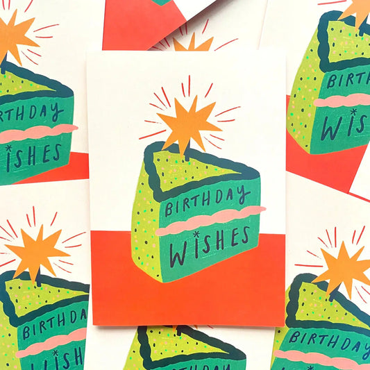 Birthday wishes cake greetings card