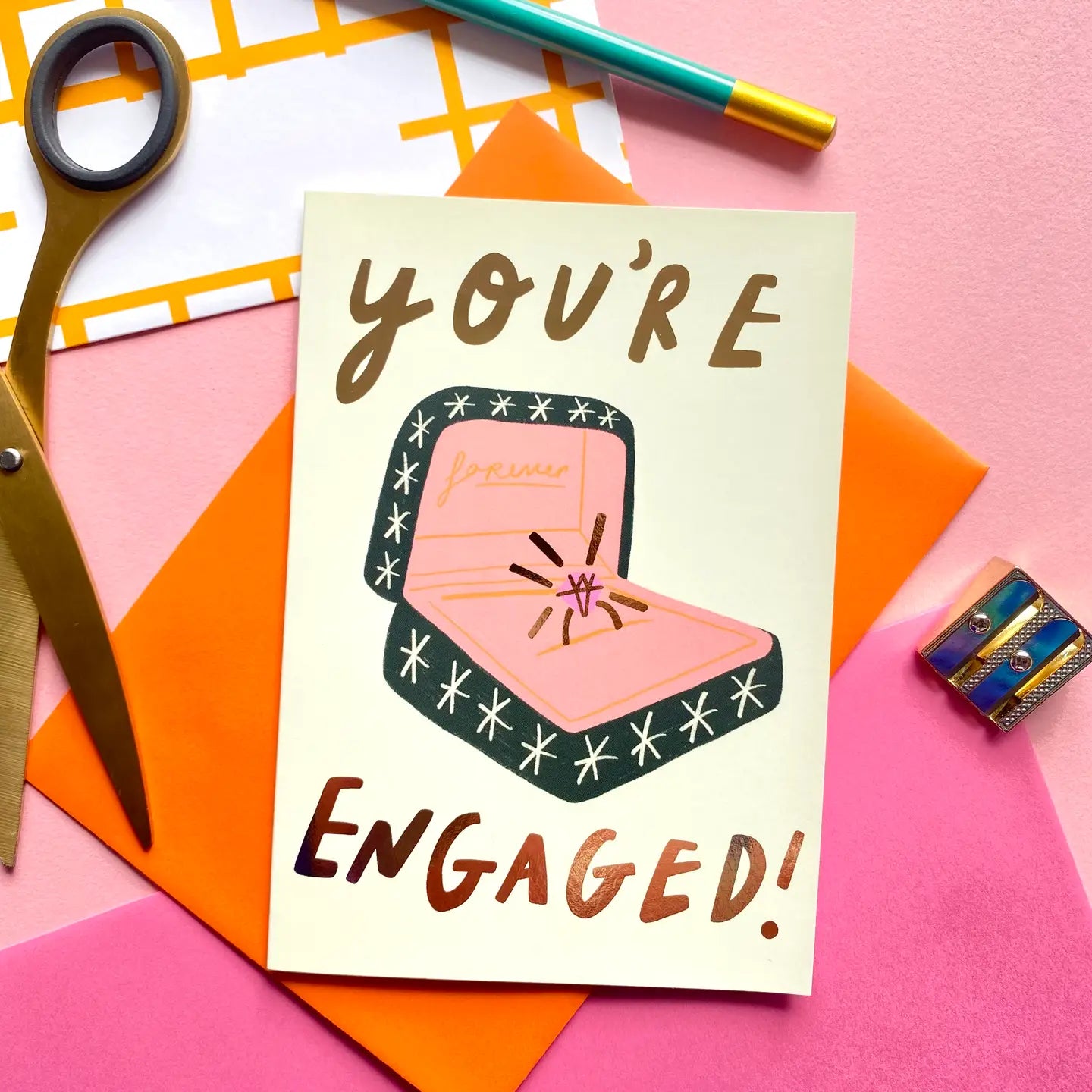 You’re engaged greetings card