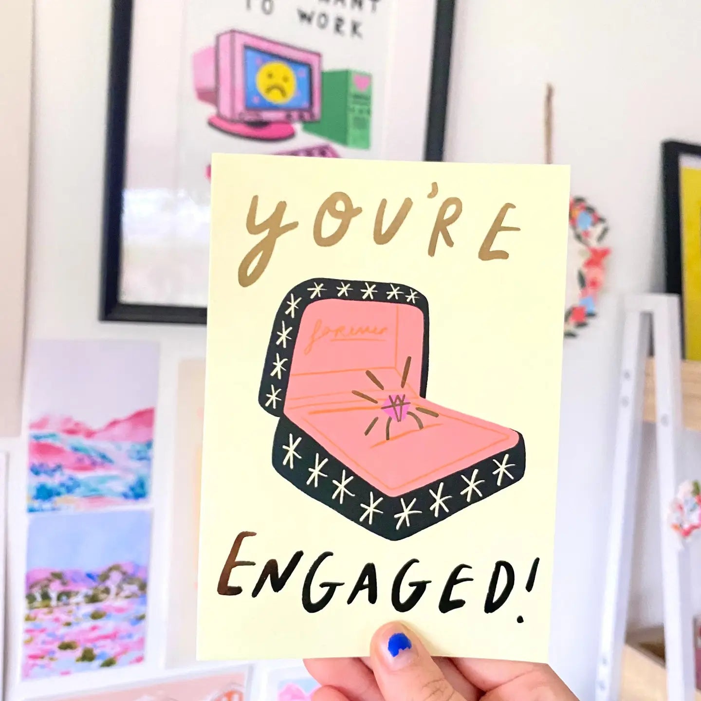 You’re engaged greetings card